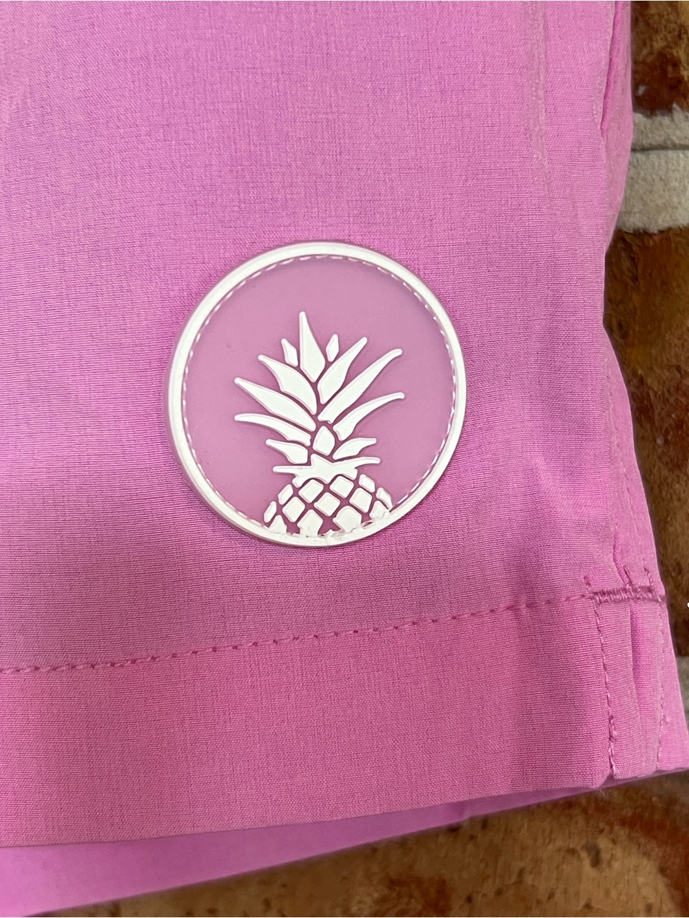 chubbies Pink Swim Trunks with Blue Waist Trim XL - Picture 2 of 10